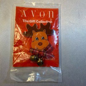 Vintage Avon Reindeer Magnet With Jingle Bells
